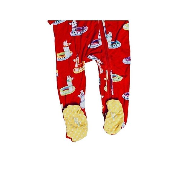 Posh Peanut Bamboo Red Emillo Footie Sleeper Sz 6-9 months Retire Print - Picture 3 of 8